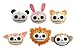 Furry Bones Head Magnets Set Of 12 Monkey Bunny Cat Panda Collectible