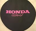 Honda Cr-v Pink Logo on Black Denim Tire Cover
