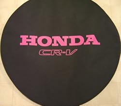 Honda Cr-v Pink Logo on Black Denim Tire Cover