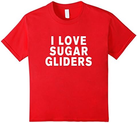 Kids I love sugar gliders t-shirt  10 Red