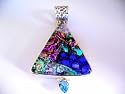 Dicroic Glass and Blue Topaz Pendant