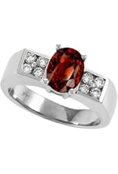 Tommaso Design Genuine Garnet Ring