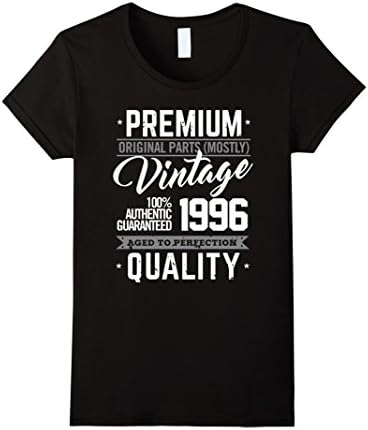 Women's 1996 Vintage Aged to Perfection - 20th Birthday Gift Present Medium Black