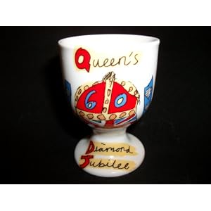 Queen Elizabeth II Diamond Jubilee Official Emblem Ceramic Egg Cup Queen Elizabeth II Diamond Jubilee Official Emblem Ceramic Egg Cup