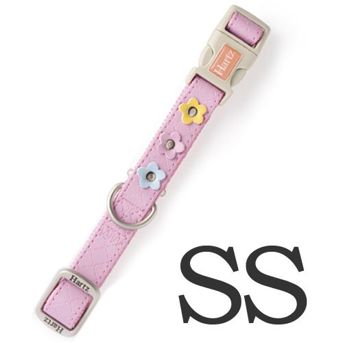 Hartz ハーツウォーカー アジャスタブル カラー （首輪） フラワー SS 超小型犬用 ピンク