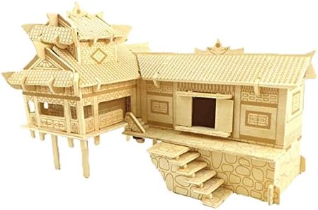 TANGimp 3D DIY Wooden Puzzle Educational Toy for Child Houses on stilts