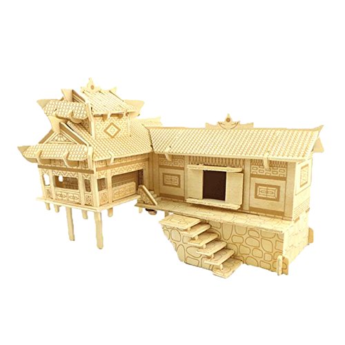 TANGimp 3D DIY Wooden Puzzle Educational Toy for Child Houses on stilts