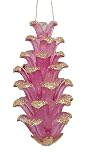 Plum Crystalique Glitter Pine Cone Christmas Ornament