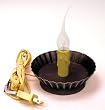 Country Candle Lamp With Pewter Finish Metal Base (Pkg/2)
