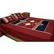 Bed Sheet Pillow Cases Cotton Fabric Sheet Set Patchwork Embroidery India Queen Size (bshtp107)