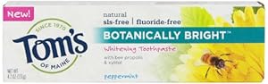 Tom's Of Maine Botanically Bright Toothpaste, Peppermint, 4.7 Ounce