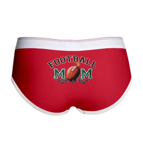 Artsmith, Inc. Women's Boy Brief Underwear Football Mom with Ivy - Red/White, Large