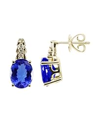 14K ExquisiteTanzanite Earrings with Diamonds (NEW ARRIVAL)