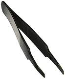 uxcell　静電気防止ピンセット　ステンレス鋼素材　12 x 0.8 x 1cm　シルバートーン　ブラック