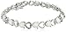 Amazon Collection Sterling Silver Created Opal Open Heart Tennis Bracelet, 7.25