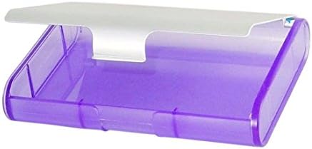 Business Card Caddy - Compact and Stylish Aluminum Card Holder with Translucent Purple Cover - Conveniently Store and Organize Your Business Cards