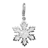 14K 1.3 grams White Gold Diamond 0.08CT Snowflake Charm
