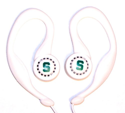 Koss SportClip Earphones with Wind Up Storage Case - Michigan State Logo