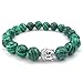 KONOV 10-12mm Natural Energy Gemstone Malachite Mens Womens Bracelet, 10-12mm Buddha Mala, Green