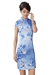 Spring Summer Floral Print Cotton  Dress