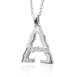 Mens' Sterling Silver Alphabet Initial A Diamond Pendant Necklace (HI, I, 0.11 carat)