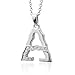 Mens' Sterling Silver Alphabet Initial Letter A Diamond Pendant Necklace (HI, I, 0.11 carat)