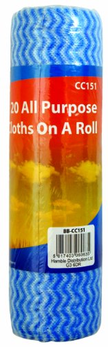 20 All Purpose Kitchen / Bathroom / Household Cleaning Cloths On A Roll