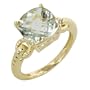 10k Yellow Gold Green Amethyst Ring, Size 7