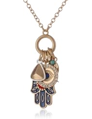 NINE WEST VINTAGE AMERICA "Treasure Trove" Gold-Tone Multi-Drop Inspirational Convertible Pendant Necklace, 16"-32"