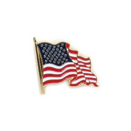 Waving USA Flag Lapel Pin