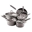 F.WARE ENHANCED NONSTICK 10pc SET= COV. SAUCEPAN SKLTS