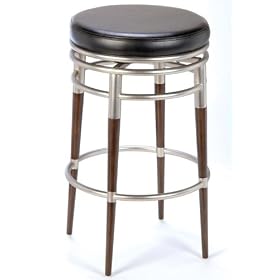 Salem Swivel Bar Stool Black Vinyl Chrome maple by Home Decorators Collection