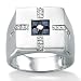 Men\'s Blue Sapphire Silver Ring