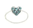 Toe Ring - T29 - Crystal Illusion - Small Heart ~ Aqua