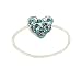 Toe Ring - T29 - Crystal Illusion - Small Heart ~ Aqua