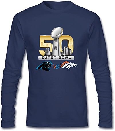 Men's Carolina Panthers vs Denver Broncos 2016 Super Bowl 50 Long Sleeves T-Shirts