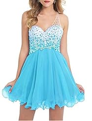 Junior Beaded One Shoulder Chiffon Bridesmaid Dress/Party Dress 