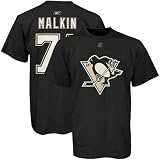 Reebok Pittsburgh Penguins #71 Evgeni Malkin Black Player T-shirt