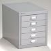 NPSG MD125SV Axcess 5 drawer Desktop Multi-Drawer Organizer with 2 Inch tall drawers SILVER