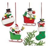 ORNAMENT SET of 12 snowman and santas