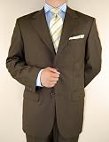 **NEW 2009 DESIGNER COLLECTION** New Mario Italian 2 Button Men Suits Virgin Wool 140s ~ Highest Quality ~ Perfect Fit ~ BROWN Stripe