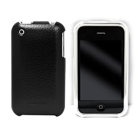 CaseCrown Apple iPhone 3G 3GS Executive Leather Textured Slim Case w/Screen Transparent Film - Chrome Frame