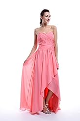 A-line Strapless Sweetheart Floor Length Chiffon Natural   Waistline Crinkled Lace Bridesmaid Dress 