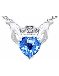 Celtic Love by Kelly (tm) Hands Holding 8mm Heart Claddagh Pendant