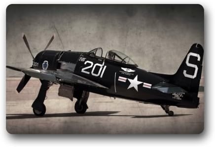Door Mat Cool Vintage Airplane Military Aircraft Army Warplane Doormat Rug Indoor/Outdoor/Front Door/Bathroom Mats Floor Mat 23.6inch X 15.7inch by Plane doormats