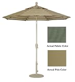 9' Crank Tilt Patio Market Umbrella - Champagne: Stone Green