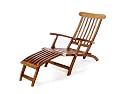 Java Teak Hardwood Outdoor Patio 5-Position Steamer Chair