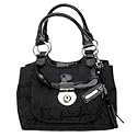Collection- Black jacquard three section bag