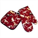 Running Horse Horses Oven Mitt Potholder Set Kitchen Tailgating for OUTDOOR INDOOR or COOKING Accessories make Great Best Best Unique CHRISTMAS GIFT IDEAS for HIM or HER Men Ladies Woman Women Chef POT HOLDERS