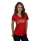 MLB Women's Los Angeles Angels Of Anaheim Howie Kendrick Scarlet Alternate Short Sleeve 5 Button Synthetic Replica Baseball Jersey Fall 2011  (Scarlet, Medium)